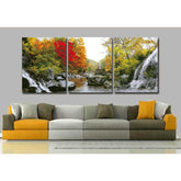 Paint by Numbers Triptych Waterfalls